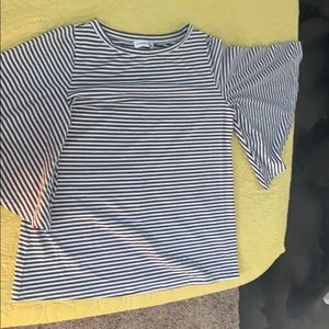Striped, flare sleeve top